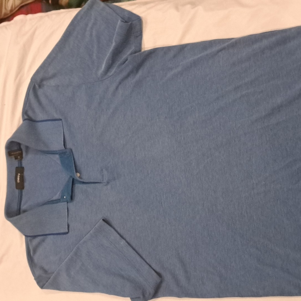 Theory, Size Small, Lt Blue Solid, Short Sleeve P… - image 2